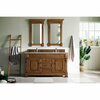 James Martin Vanities Brookfield 60in Double Vanity, Country Oak w/ 3 CM Eternal Serena Quartz Top 147-114-5671-3ESR